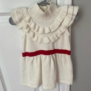 Janie & Jack Ivory Short Sleeve Sweater Dress
